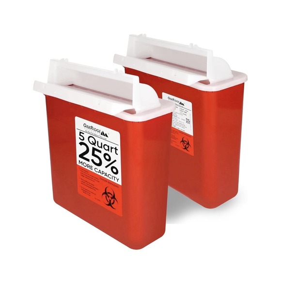 OakRidge Products Other - Oakridge Products Sharps Container for Home Use & Professional 5 Quart (2-Pack)